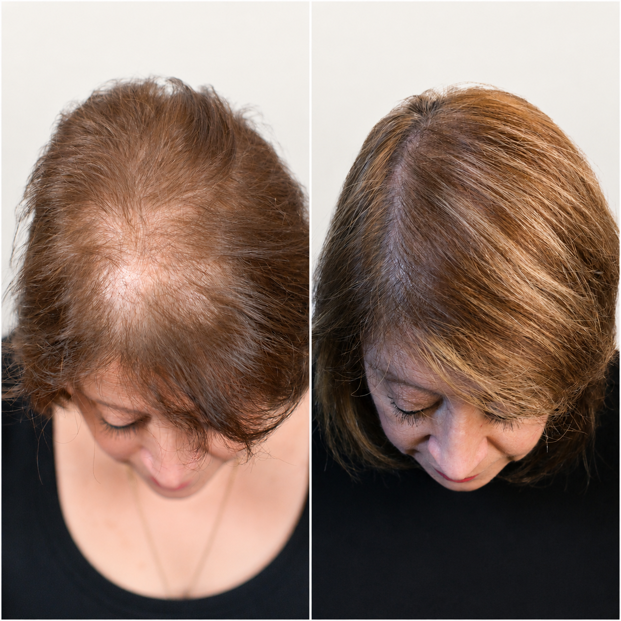 Customer hair before and after result
